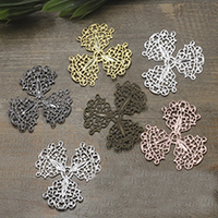 Brass Cabochon, Flower, plated, more colors for choice, nickel, lead & cadmium free, 49mm, 30PCs/Bag, Sold By Bag