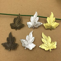 Brass Jewelry Pendants, Leaf, plated, more colors for choice, nickel, lead & cadmium free, 35x30mm, Hole:Approx 1.5mm, 20PCs/Bag, Sold By Bag