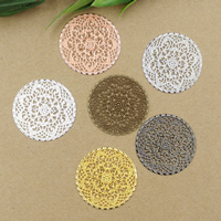 Brass Cabochon, Flat Round, plated, more colors for choice, nickel, lead & cadmium free, 41mm, 10PCs/Bag, Sold By Bag