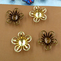 Brass Bead Cap, Flower, plated, more colors for choice, nickel, lead & cadmium free, 20mm, Hole:Approx 1.5mm, 50PCs/Bag, Sold By Bag