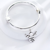 Tibetan Style Bangle, Angel Wing, platinum color plated, with letter pattern & for woman, nickel, lead & cadmium free, 24mm, Inner Diameter:Approx 62mm, Sold By PC