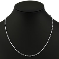Mässing Chain Necklace, silver pläterad, ormkedja, nickel, bly och kadmium gratis, 2mm, Såld Per Ca 17 inch Strand