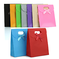 Fashion Gift Bag, Plast, med Satin Ribbon, Rektangel, fler färger för val, 123x160x3mm, 12PC/Bag, Säljs av Bag