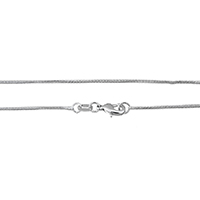 Латунь ожерелье цепь, покрытый платиной, Высокое качество и никогда не выцветает & змея цепи, не содержит никель, свинец, 1x1mm, длина Приблизительно 18 дюймовый, 10пряди/Лот, продается Лот