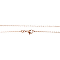Brass Necklace Chain, real rose gold plated, high quality plated & oval chain, nickel, lead & cadmium free, 1.50x1x0.10mm, Length:Approx 18 Inch, 10Strands/Lot, Sold By Lot