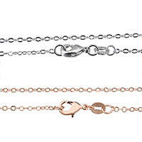 Mosaz náhrdelník řetěz, Vysoce kvalitní a nikdy nezmizí & oválný řetězu, více barev na výběr, nikl, olovo a kadmium zdarma, 2x1.50x0.10mm, Délka Cca 18 inch, 10přediva/Lot, Prodáno By Lot