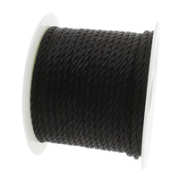 Cordon en nylon, corde en nylon, avec bobine plastique, noire, 3mm, Environ 40m/bobine, Vendu par bobine