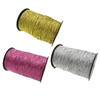 Metallic Color Tråd, Metallic Cord, med plast spole, forskellig størrelse for valg, flere farver til valg, Ca. 800m/PC, Solgt af PC