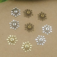 Messing Perlenkappe, Blume, plattiert, keine, frei von Nickel, Blei & Kadmium, 13mm, Bohrung:ca. 1.5mm, 400PCs/Tasche, verkauft von Tasche