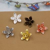 Brass Bead Cap, Flower, plated, more colors for choice, nickel, lead & cadmium free, 8x6mm, Hole:Approx 1.5mm, 100PCs/Bag, Sold By Bag