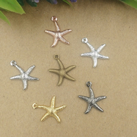 Brass Jewelry Pendants Starfish plated nickel lead & cadmium free Approx 1.5mm Sold By Bag