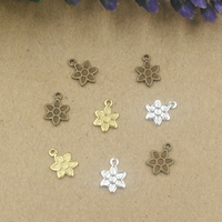 Brass Jewelry Pendants, Flower, plated, more colors for choice, nickel, lead & cadmium free, 7x9mm, Hole:Approx 1.5mm, 100PCs/Bag, Sold By Bag