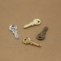 Brass Jewelry Pendants, Key, plated, more colors for choice, nickel, lead & cadmium free, 15x6mm, Hole:Approx 1.5mm, 100PCs/Bag, Sold By Bag