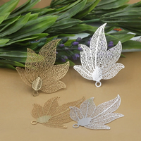 Brass Jewelry Pendants Maple Leaf plated nickel lead & cadmium free Approx 1.5mm Sold By Bag