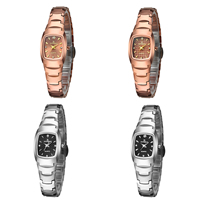 Женские наручные часы, Вольфрама сталь, с Стеклянный & нержавеющая сталь, Другое покрытие, 30M водонепроницаемый & различные модели для выбора & Женский & со стразами, 20x8mm, длина Приблизительно 6.8 дюймовый, продается PC