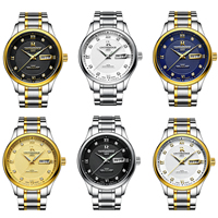 ONTHEEDGE®-Männer-Schmuck-Uhren, 316 L Edelstahl, mit Glas, plattiert, 30 m wasserdicht & für den Menschen & glänzend & mit Strass, keine, 38.5x9mm, 18mm, Länge:ca. 9 ZollInch, verkauft von PC