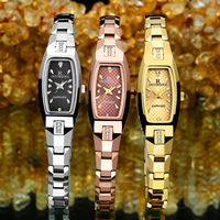 ONTHEEDGE® Relojes para mujer, Acero de tungsteno, con Vidrio, chapado, impermeable & con diamantes de imitación, más colores para la opción, 15x28x7mm, 7.5mm, longitud:aproximado 7.8 Inch, Vendido por UD