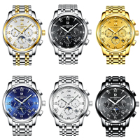 ONTHEEDGE® los hombres relojes, acero inoxidable 316L, con Vidrio, chapado, para hombre & impermeable & luminoso, más colores para la opción, 39x12mm, 20mm, longitud:aproximado 9.4 Inch, Vendido por UD