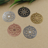 Brass Jewelry Pendants, Flat Round, plated, more colors for choice, nickel, lead & cadmium free, 30mm, Hole:Approx 1.5mm, 20PCs/Bag, Sold By Bag