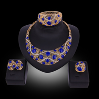 Tibetan Style Jewelry Sets, bangle & finger ring & earring & necklace, with Resin, stainless steel post pin, gold color plated, with rhinestone, lead & cadmium free, 26x20mm, Inner Diameter:Approx 58mm, US Ring Size:8, Length:Approx 7 Inch, Approx 15.5 Inch, Sold By Set