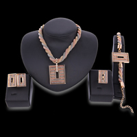 Mesh Stardust Smycken Set, finger ring & armband & örhänge & halsband, Zink Alloy, rostfritt stål örhänge inlägg, med 5cm extender kedja, plated, mesh kedja, leda & kadmiumfri, 22x18mm, Storlek:8, Längd Ca 7 inch, Ca 15.5 inch, Säljs av Ställ