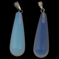 Sea Opal Pendants with zinc alloy bail Teardrop platinum color plated Approx Sold By Bag