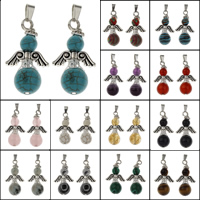 Gemstone Pendants Jewelry Zinc Alloy with Gemstone plated & with rhinestone lead & cadmium free Approx Sold By Bag