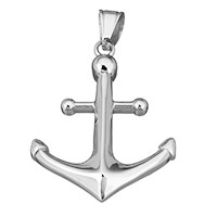 Stainless Steel Pendants, Anchor, nautical pattern, original color, 35x45x7mm, Hole:Approx 7x9.5mm, Sold By PC