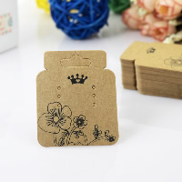 Kraft Earring Card Rectangle with flower pattern Sold By Lot