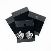 PVC Plastic Earring Card with Velveteen Rectangle black Sold By Lot
