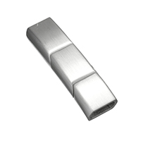 Edelstahl Magnetverschluss, Rechteck, plattiert, keine, 36x10x7mm, Bohrung:ca. 5x8mm, 5PCs/Menge, verkauft von Menge