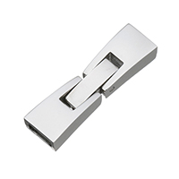 Stainless Steel Foldover Clasp, original color, 24x6.50x4mm, Hole:Approx 2x5mm, 5PCs/Lot, Sold By Lot