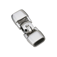 Stainless Steel Foldover Clasp, plated, more colors for choice, 24.50x9.50x6mm, Hole:Approx 3x7mm, 5PCs/Lot, Sold By Lot