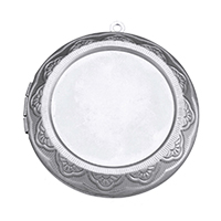 нержавеющая сталь Медальон Подвеска Настройка, Плоская круглая форма, оригинальный цвет, 45x48x10mm, отверстие:Приблизительно 1.5mm, внутренний диаметр:Приблизительно 31mm, 30mm, 25ПК/Лот, продается Лот