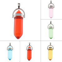 Crystal Pendants with Zinc Alloy pendulum platinum color plated dyed Approx Sold By PC