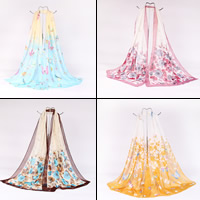 Chiffon Scarf & Shawl, different styles for choice, more colors for choice, 50cm, 3Strands/Bag, Sold By Bag