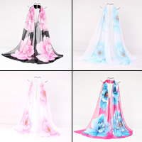 Chiffon Scarf & Shawl, more colors for choice, 50cm, 3Strands/Bag, Sold By Bag
