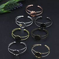 Brass Bangle Cuff Findings, Flat Round, plated, more colors for choice, nickel, lead & cadmium free, 65x60mm, Inner Diameter:Approx 20,65mm, Approx 10PCs/Bag, Sold By Bag