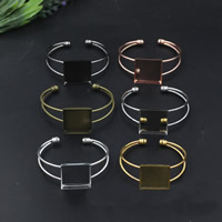 Brass Bangle Cuff Findings, Square, plated, more colors for choice, nickel, lead & cadmium free, 65x60mm, Inner Diameter:Approx 25,65mm, 5PCs/Bag, Sold By Bag