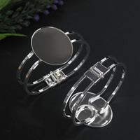 Brass Bracelet & Bangle, Flat Oval, silver color plated, nickel, lead & cadmium free, 65x60mm, Inner Diameter:Approx 30x40,65mm, 5PCs/Bag, Sold By Bag