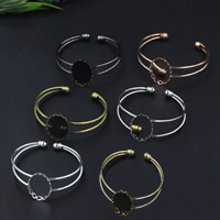 Brass Bangle Cuff Findings, Flat Oval, plated, more colors for choice, nickel, lead & cadmium free, 65x60mm, Inner Diameter:Approx 18x25,65mm, 5PCs/Bag, Sold By Bag