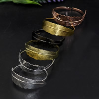 Brass Bangle Cuff Findings, Leaf, plated, more colors for choice, nickel, lead & cadmium free, 65x60mm, Inner Diameter:Approx 60mm, 5PCs/Bag, Sold By Bag