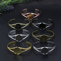 Brass Bangle Cuff Findings, Flat Round, plated, more colors for choice, nickel, lead & cadmium free, 65x60mm, Inner Diameter:Approx 25,65mm, 5PCs/Bag, Sold By Bag