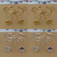 Iron Bangle Cuff Findings, Bowknot, plated, more colors for choice, lead & cadmium free, 65x2mm, Inner Diameter:Approx 12,65mm, 5PCs/Bag, Sold By Bag