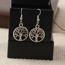 Tree Of Life Jewelry Earrings, Tibetan Style, antique silver color plated, tree of life design, lead & cadmium free, 40x20mm, Sold By Pair