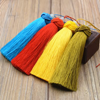 Decorative Tassel, Rayon, with Resin, more colors for choice, 100x20mm, Sold By PC