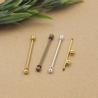 Brass Brooch Findings, plated, more colors for choice, nickel, lead & cadmium free, 65x2mm, 10PCs/Bag, Sold By Bag