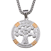 Stainless Steel Sweater Necklace, Tree, plated, Unisex & box chain, 33x37mm, 3mm, Sold Per Approx 23 Inch Strand