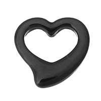 Rostfritt stål Hjärta Hängen, ROSTFRITT STÅL, svart jonisk, 15x15x4mm, Hål:Ca 10x6mm, Säljs av PC