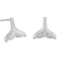 Brass Stud Earring real silver plated for woman lead & cadmium free Sold By Pair